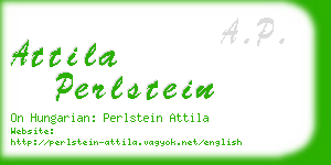 attila perlstein business card